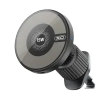 Автотримач XO CX025 Magnetic Car Air Vent 15W Wireless Charger Чорний mag-6920680856565147299