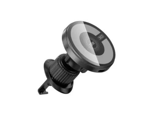 Автотримач XO CX025 Magnetic Car Air Vent 15W Wireless Charger Чорний mag-6920680856565147299