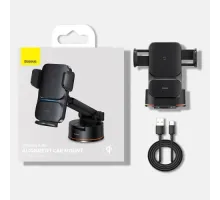 Бездротовий АЗП BaseusWisdom Auto Alignment Car Mount Wireless QI 15W Air Outlet Black (дефект пак) mag-2000001469460153222