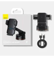 Бездротовий АЗП BaseusWisdom Auto Alignment Car Mount Wireless QI 15W Air Outlet Black (дефект пак) mag-2000001469460153222