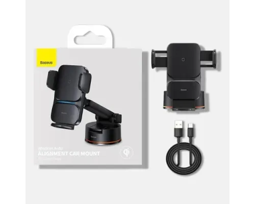 Бездротовий АЗП BaseusWisdom Auto Alignment Car Mount Wireless QI 15W Air Outlet Black (дефект пак) mag-2000001469460153222