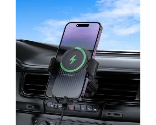 Автотримач з бездротовим ЗП BOROFONE BH221 Path push-type 5W/7.5W/10W/15W чорний mag-6941991119002152226