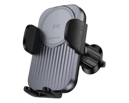 Автотримач з бездротовим ЗП BOROFONE BH221 Path push-type 5W/7.5W/10W/15W чорний mag-6941991119002152226