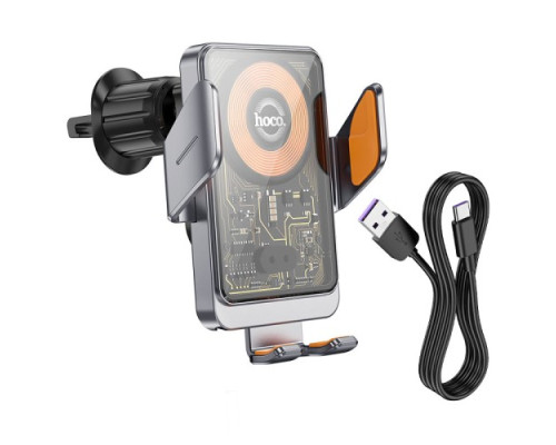 Бездротовий АЗП Hoco HW7 Transparent Discovery Edition wireless fast charging black mag-6942007608145138117