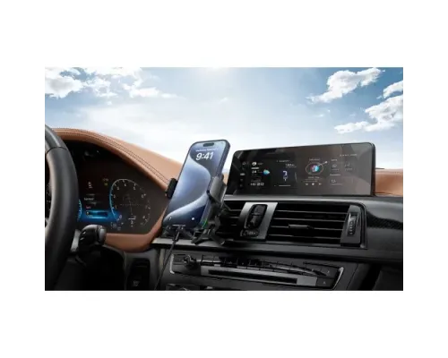 Автотримач XO WX041 Dual Arm Air Outlet 15W Wireless Charger Сірий mag-6920680856619147300