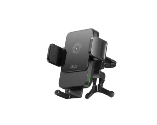 Автотримач XO WX041 Dual Arm Air Outlet 15W Wireless Charger Сірий mag-6920680856619147300