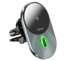 Бездротовий АЗП Hoco CA91 Magic magnetic wireless fast charging car holder 5W-15W Grey mag-6931474753465143675