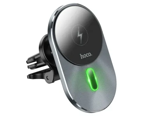Бездротовий АЗП Hoco CA91 Magic magnetic wireless fast charging car holder 5W-15W Grey mag-6931474753465143675