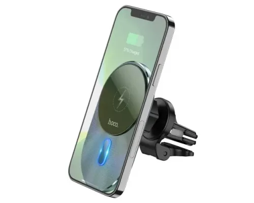 Бездротовий АЗП Hoco CA91 Magic magnetic wireless fast charging car holder 5W-15W Grey mag-6931474753465143675