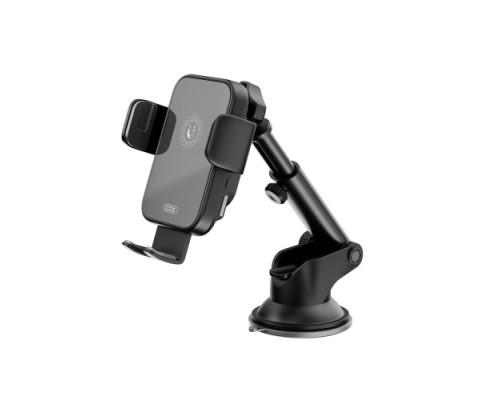 Автотримач XO WX036 Automatic arm clamp type wireless charging holder Чорний mag-692068084490660119