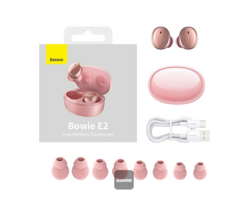 Навушники Baseus True Wireless Earphones Bowie E2 Pink