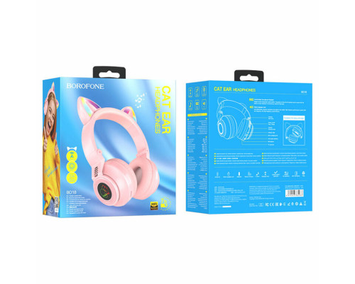 Навушники BOROFONE BO18 Cat ear BT headphonesPink