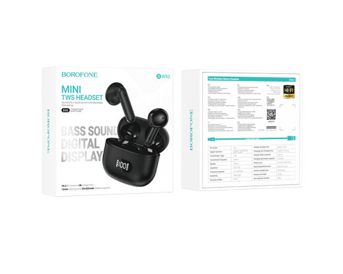 Навушники BOROFONE BW53 Elegant true wireless BT headset Black