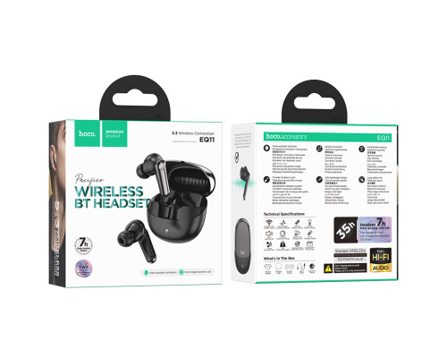 Навушники HOCO EQ11 Pacifico true wireless BT headset Black