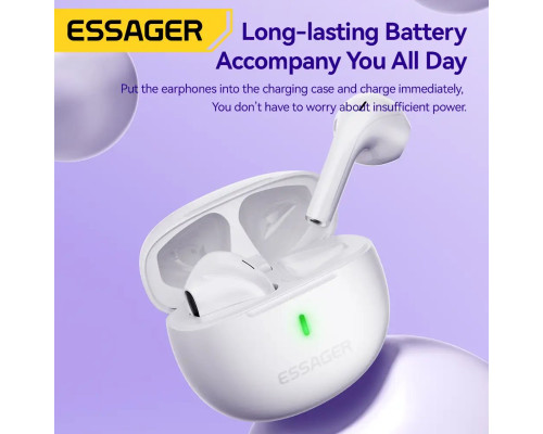 Навушники ESSAGER (color box) Shining TWS Bluetooth earphones White