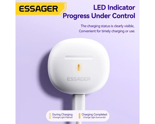 Навушники ESSAGER (color box) Shining TWS Bluetooth earphones White