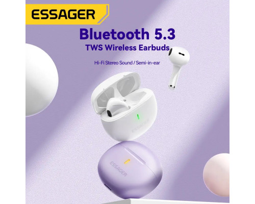 Навушники ESSAGER (color box) Shining TWS Bluetooth earphones White