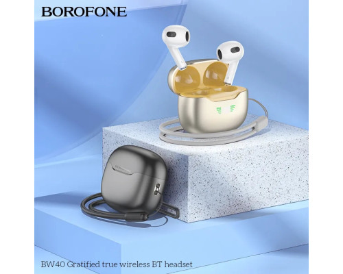 Навушники BOROFONE BW40 Gratified true wireless BT headset Champagne Gold