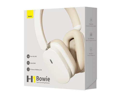 Навушники Baseus Bowie H1 Noise-Cancellation Wireless Headphones Creamy-White