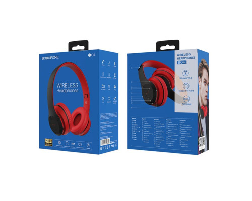 Навушники BOROFONE BO4 Charming rhyme wireless headphones Red 8519810090