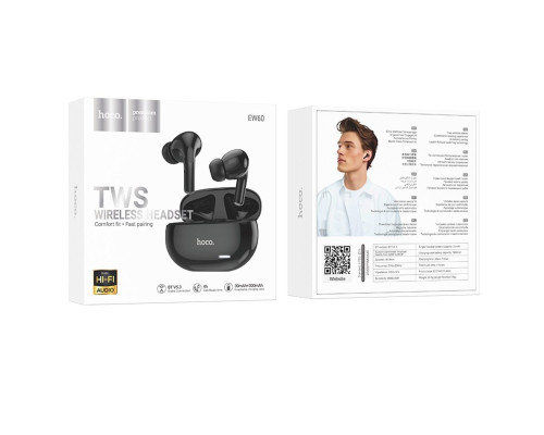 Навушники HOCO EW60 Norman true wireless BT headset Black