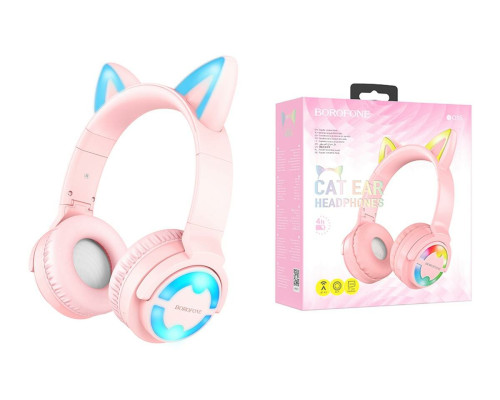 Навушники BOROFONE BO15 Cat ear BT headphones Girl Pink