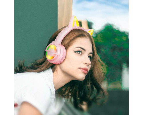 Навушники BOROFONE BO15 Cat ear BT headphones Girl Pink