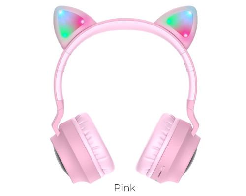 Навушники HOCO W27 Cat ear wireless headphones Pink