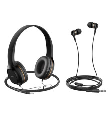 Навушники HOCO W24 Enlighten headphones with mic set Gold