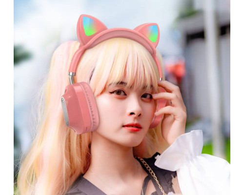 Навушники HOCO ESD13 Skill cat ear BT headphones Pink