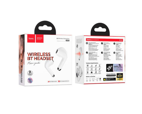 Навушники HOCO EQ1 Music guide true wireless BT headset White