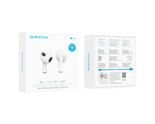 Навушники BOROFONE BW09 Sound rhyme true wireless BT headset Ceramic White