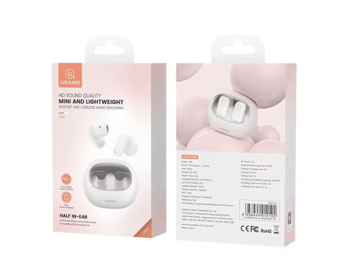 Bluetooth stereo гарнитура Usams US-TD22 TWS Earbuds - TD Series BT5.3 white