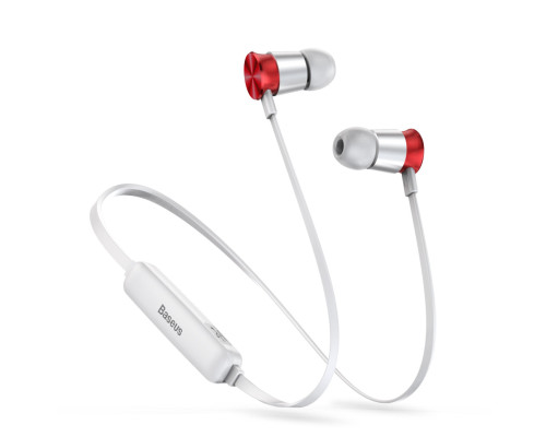 Навушники Baseus Encok Sports Wireless Earphone S07 Silver+Red