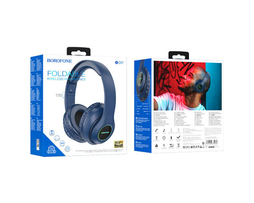 Навушники BOROFONE BO17 wireless headphones Dark Blue