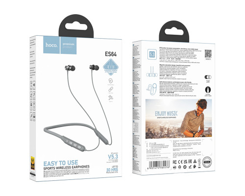 Навушники HOCO ES64 Easy Sound sports BT earphones Grey