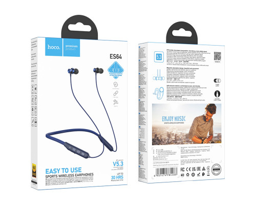 Навушники HOCO ES64 Easy Sound sports BT earphones Navy Blue