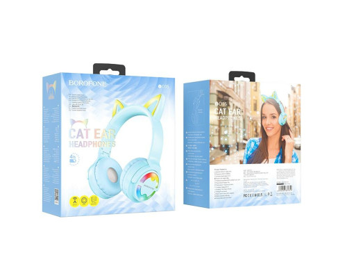 Навушники BOROFONE BO15 Cat ear BT headphones Baby Blue