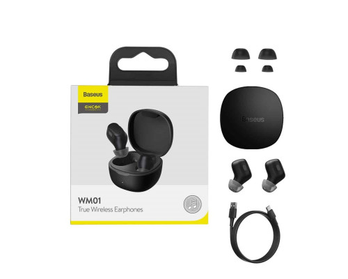 Навушники Baseus Encok True Wireless Earphones WM01 Black