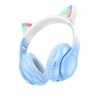 Навушники HOCO W42 Cat ears BT headphones Crystal Blue