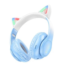 Навушники HOCO W42 Cat ears BT headphones Crystal Blue