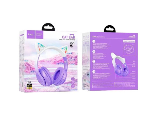 Навушники HOCO W42 Cat ears BT headphones Purple Grape