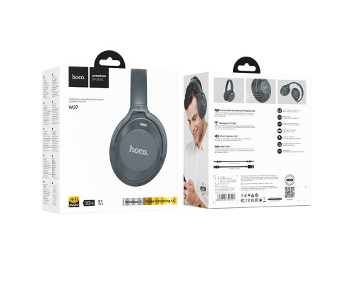 Навушники HOCO W37 Sound Active Noise Reduction BT headset Smoky Blue