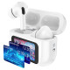 Навушники BOROFONE BW76 Brocade true wireless ANC noise reduction touch screen BT headset Champagne White