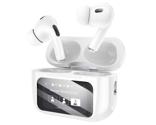 Навушники BOROFONE BW76 Brocade true wireless ANC noise reduction touch screen BT headset Champagne White