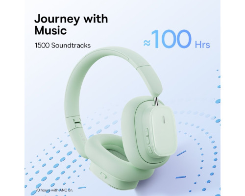 Навушники Baseus Bowie H1i Noise-Cancellation Wireless Headphones Natural Green