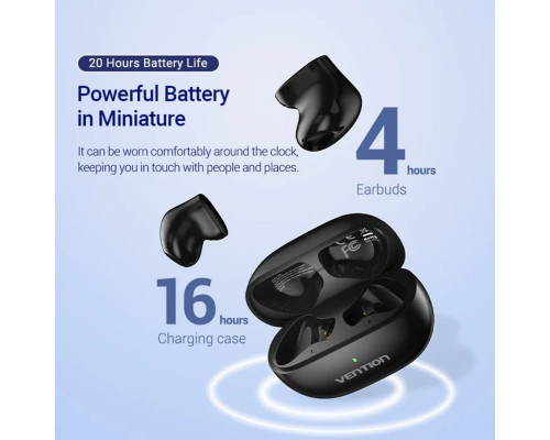 Навушники Vention True Wireless Bluetooth Earbuds Tiny T12 Black (NBLB0)