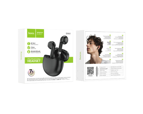 Навушники HOCO EW61 June true wireless BT headset Black