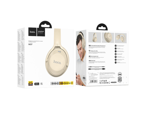 Навушники HOCO W37 Sound Active Noise Reduction BT headset Gold Champagne