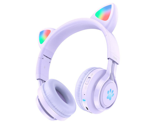 Навушники HOCO W39 Cat ear kids BT headphones Purple